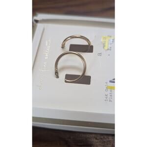 Target Demi Fine Collection 14K Gold Plate Rectangle Hoop Earrings NIB